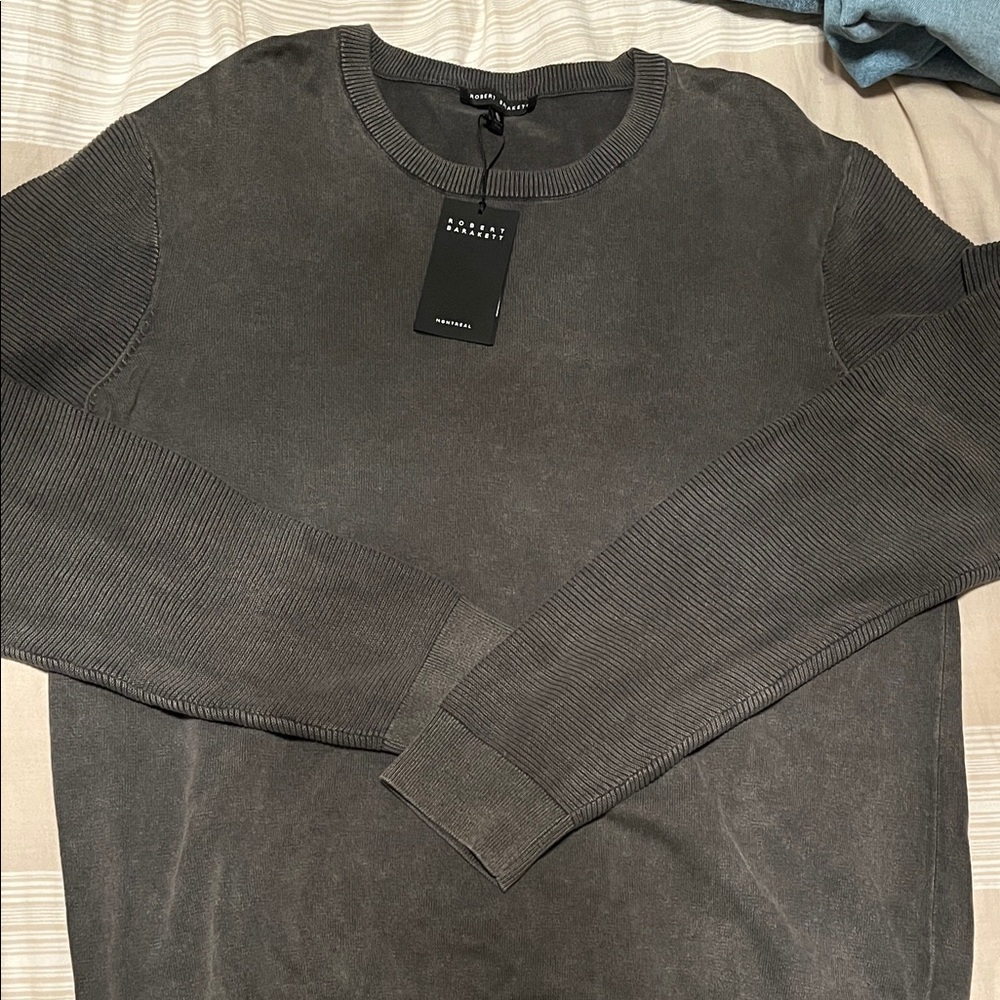 NWT Robert Barakett Charcoal Crewneck Sweater